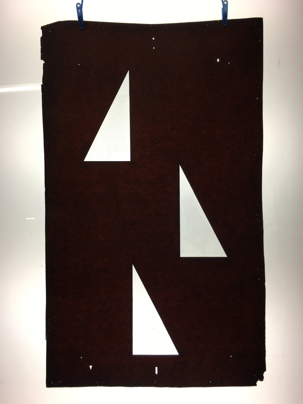 Antique Japanese Katagami Kimono Stencil Katazome Triangle Geometric C771