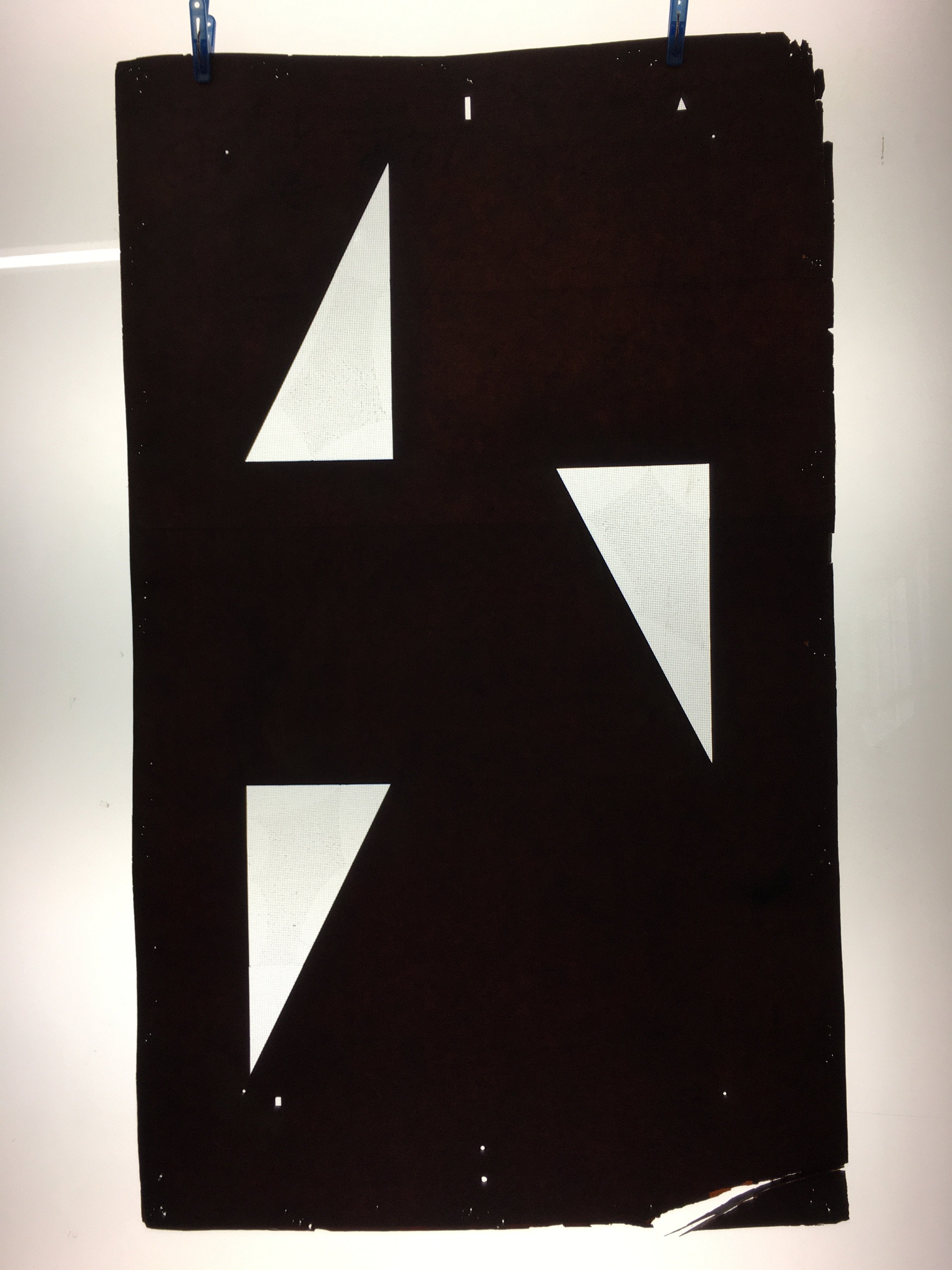 Antique Japanese Katagami Kimono Stencil Katazome Triangle Geometric C773