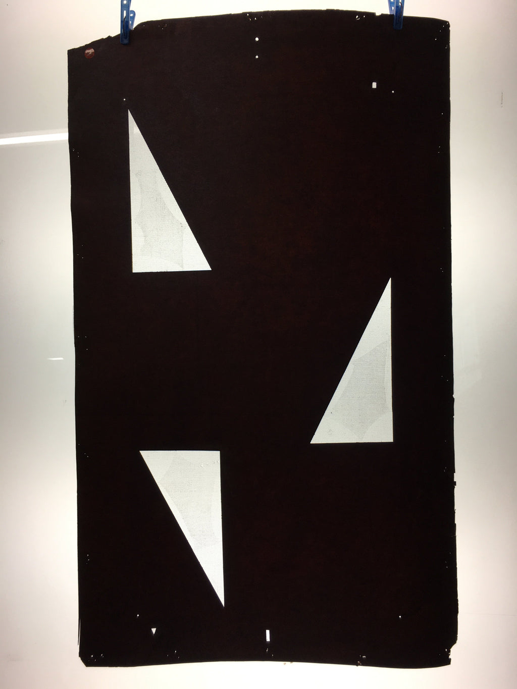 Antique Japanese Katagami Kimono Stencil Katazome Triangle Geometric C774