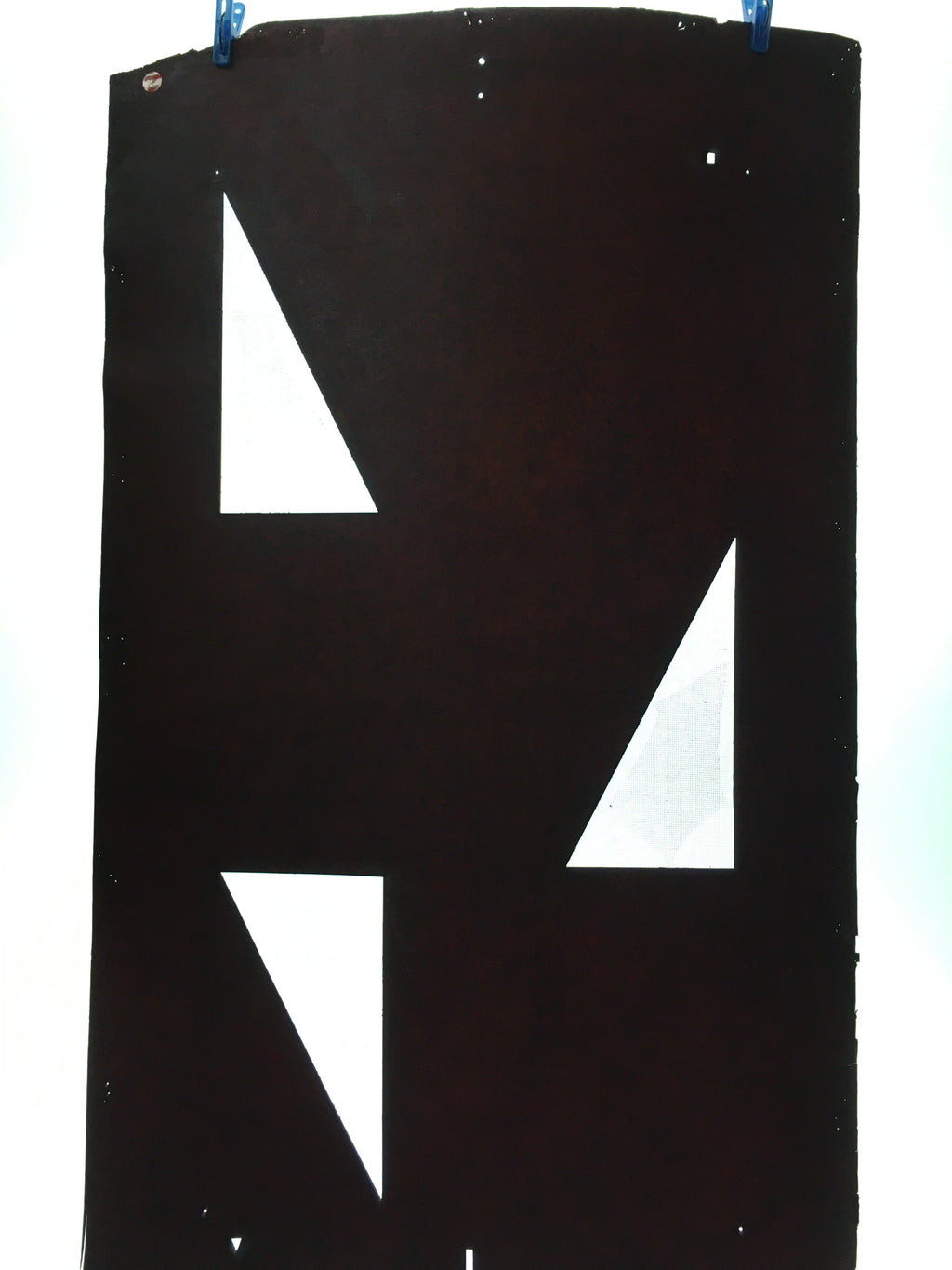 Antique Japanese Katagami Kimono Stencil Katazome Triangle Geometric C774