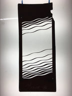 Antique Japanese Katagami Kimono Stencil Katazome Wavy Line Unequal C738