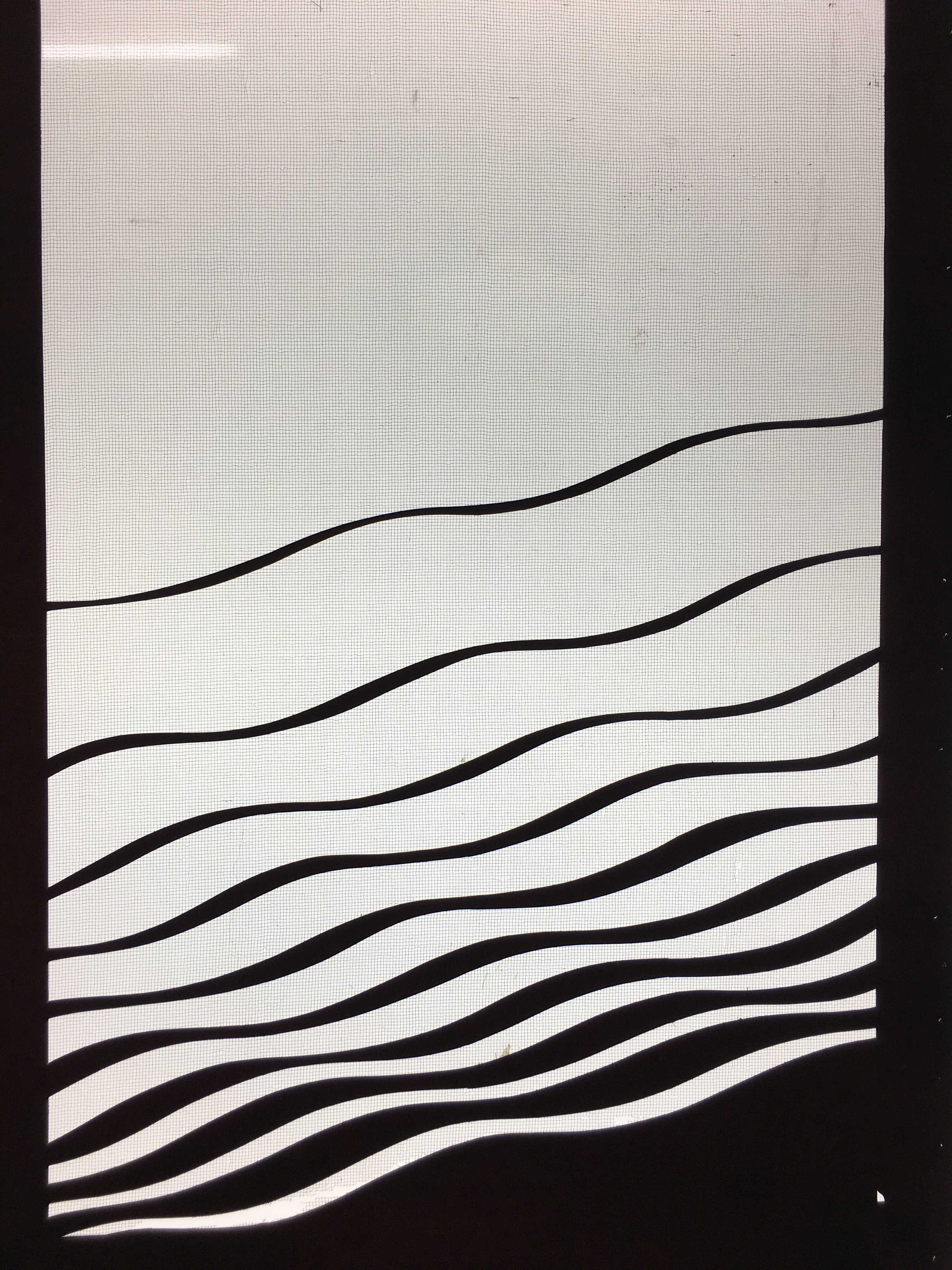 Antique Japanese Katagami Kimono Stencil Katazome Wavy Line Unequal C738