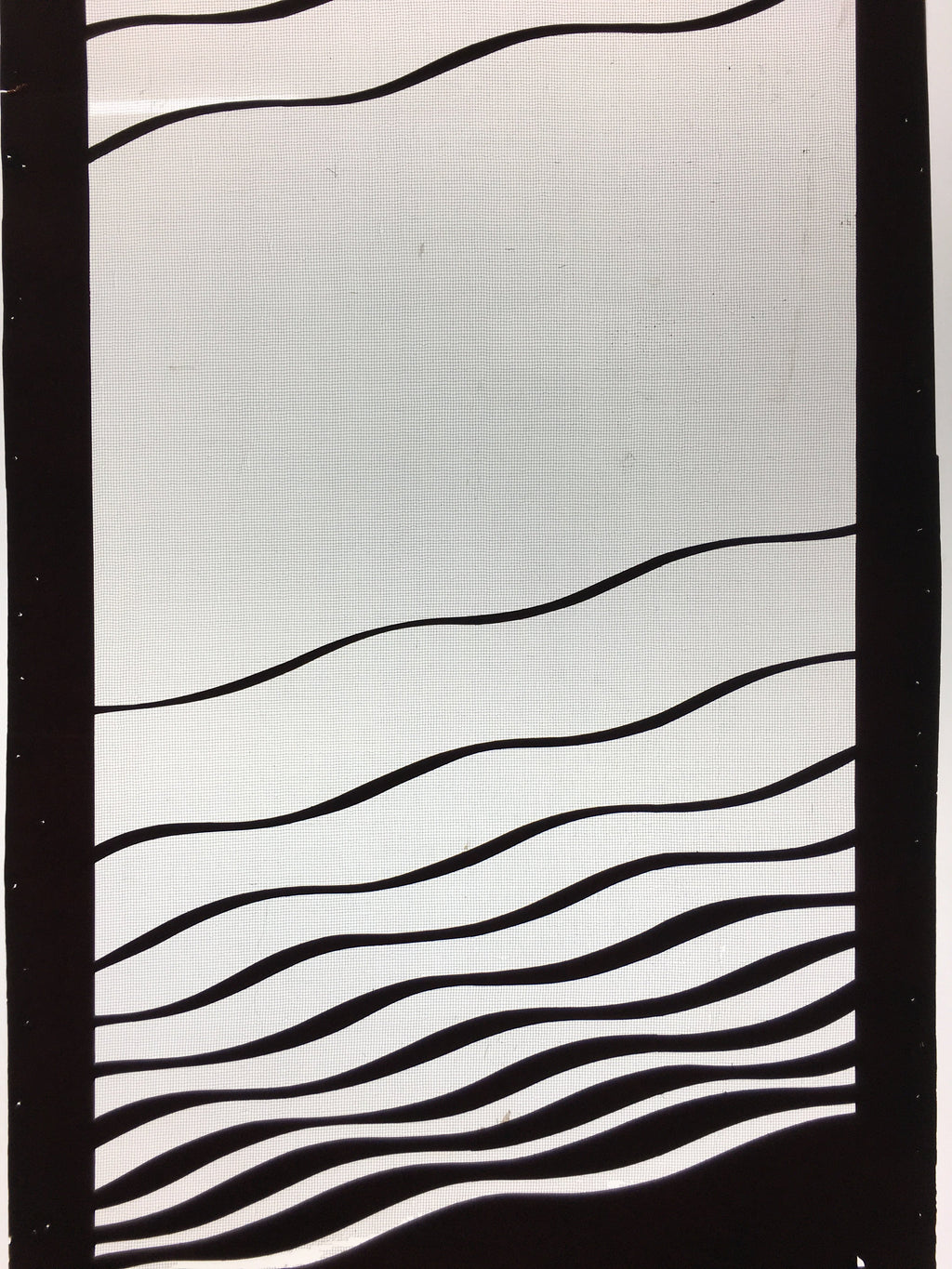 Antique Japanese Katagami Kimono Stencil Katazome Wavy Line Unequal C738