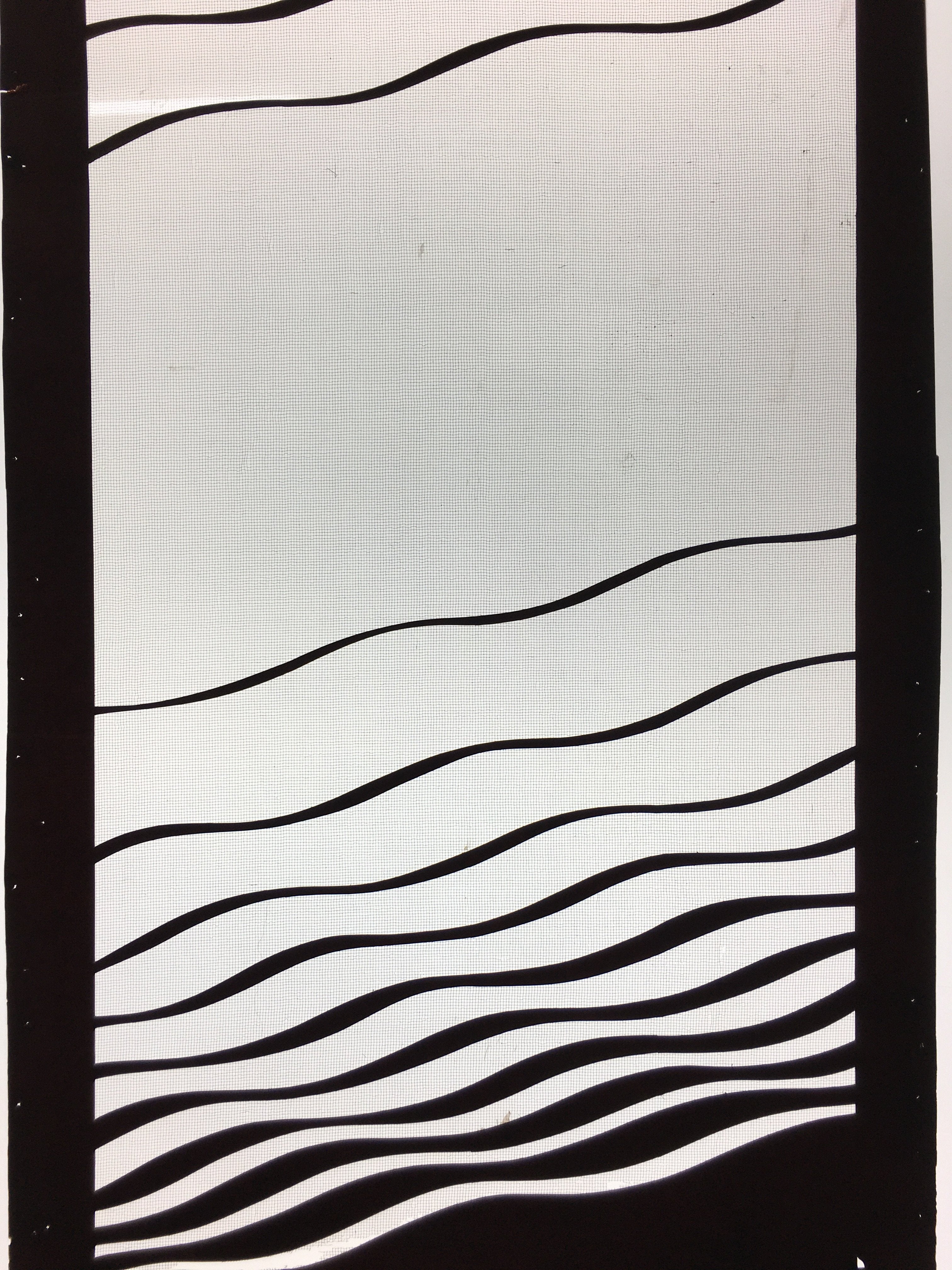 Antique Japanese Katagami Kimono Stencil Katazome Wavy Line Unequal C738