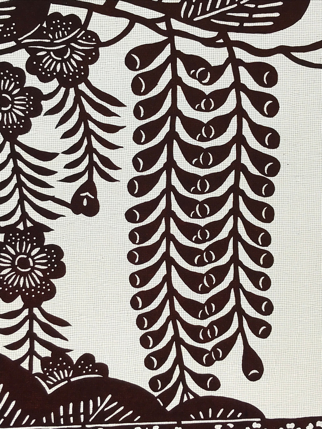 Antique Japanese Katagami Kimono Stencil Pine Wisteria Cherry Blossom 4Y495