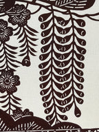 Antique Japanese Katagami Kimono Stencil Pine Wisteria Cherry Blossom 4Y495