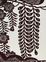 Antique Japanese Katagami Kimono Stencil Pine Wisteria Cherry Blossom 4Y495