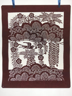 Antique Japanese Katagami Kimono Stencil Pine Wisteria Cherry Blossom 4Y495