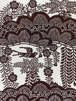 Antique Japanese Katagami Kimono Stencil Pine Wisteria Cherry Blossom 4Y495