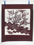 Antique Japanese Katagami Kimono Stencil Shochikubai Pine Plum Bamboo 4Y478
