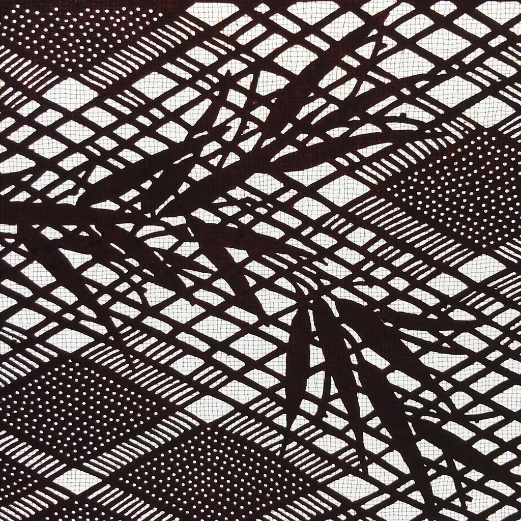 Antique Japanese Katagami Paper Kimono Stencil Bamboo Leaf Basket Weave A637
