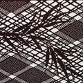 Antique Japanese Katagami Paper Kimono Stencil Bamboo Leaf Basket Weave A637