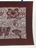 Antique Japanese Katagami Paper Kimono Stencil Butterflies Peony Flower A617