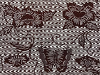 Antique Japanese Katagami Paper Kimono Stencil Butterflies Peony Flower A617