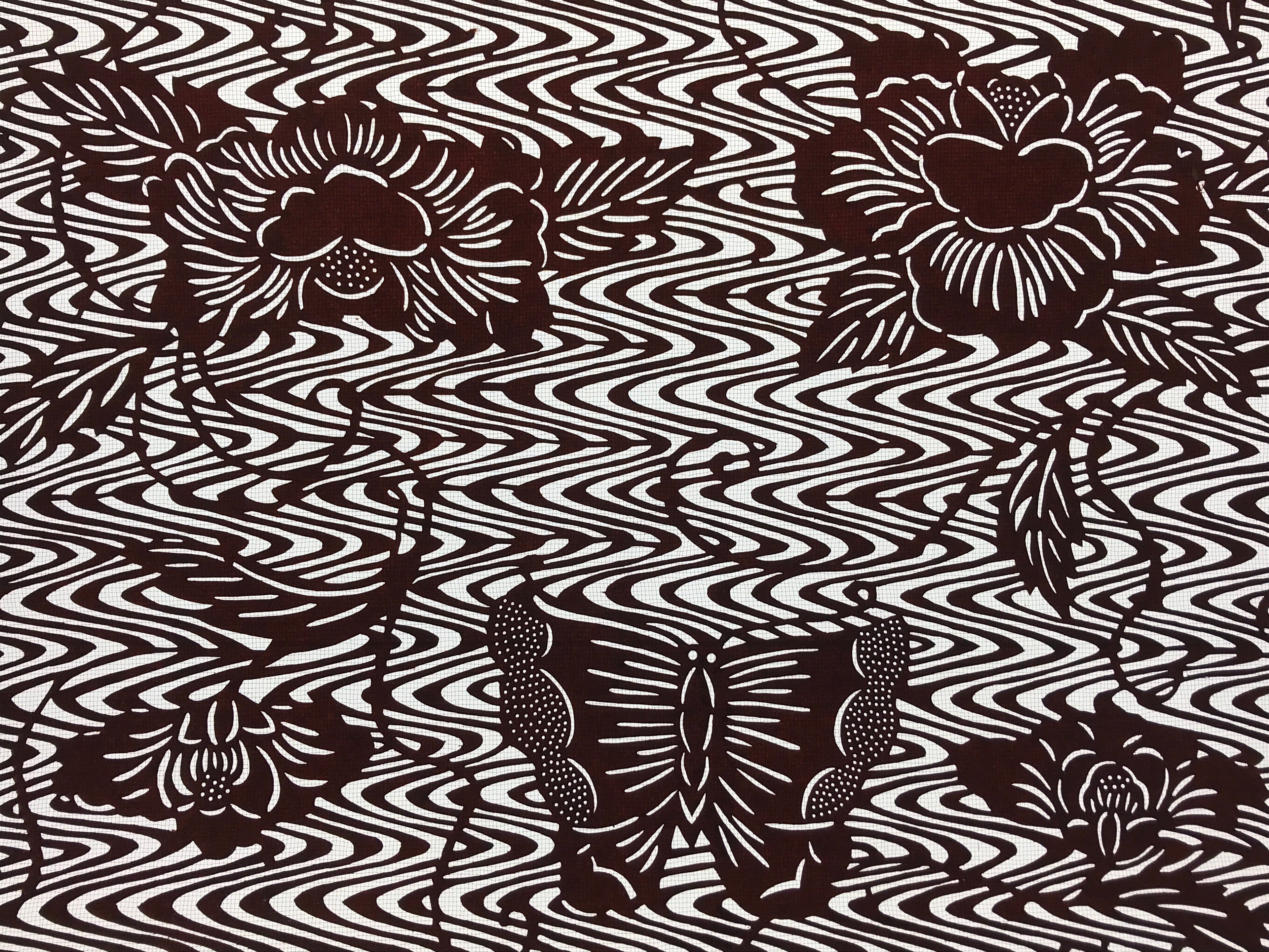 Antique Japanese Katagami Paper Kimono Stencil Butterflies Peony Flower A617