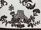 Antique Japanese Katagami Paper Kimono Stencil Carnation Plum Blossom A625