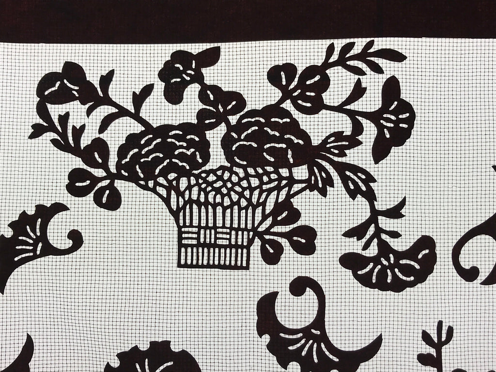 Antique Japanese Katagami Paper Kimono Stencil Carnation Plum Blossom A625