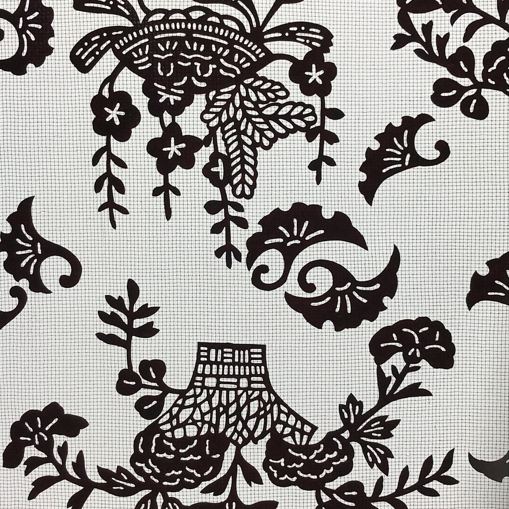 Antique Japanese Katagami Paper Kimono Stencil Carnation Plum Blossom A625