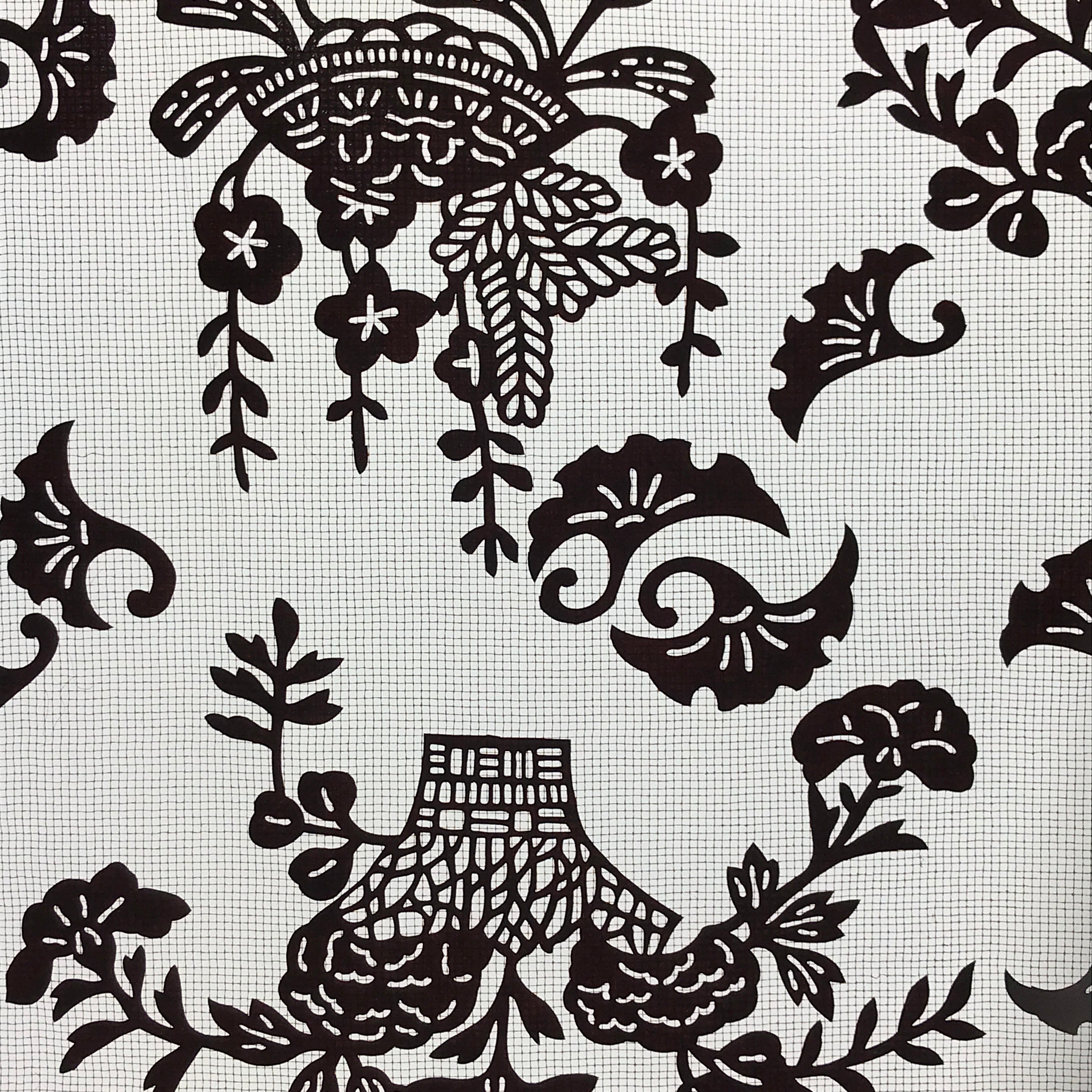 Antique Japanese Katagami Paper Kimono Stencil Carnation Plum Blossom A625