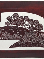 Antique Japanese Katagami Paper Kimono Stencil Cherry Blossom Village Iris A630