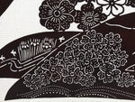 Antique Japanese Katagami Paper Kimono Stencil Cherry Blossom Village Iris A634
