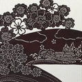 Antique Japanese Katagami Paper Kimono Stencil Cherry Blossom Village Iris A634