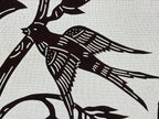 Antique Japanese Katagami Paper Kimono Stencil Flowers Birds Plants C889