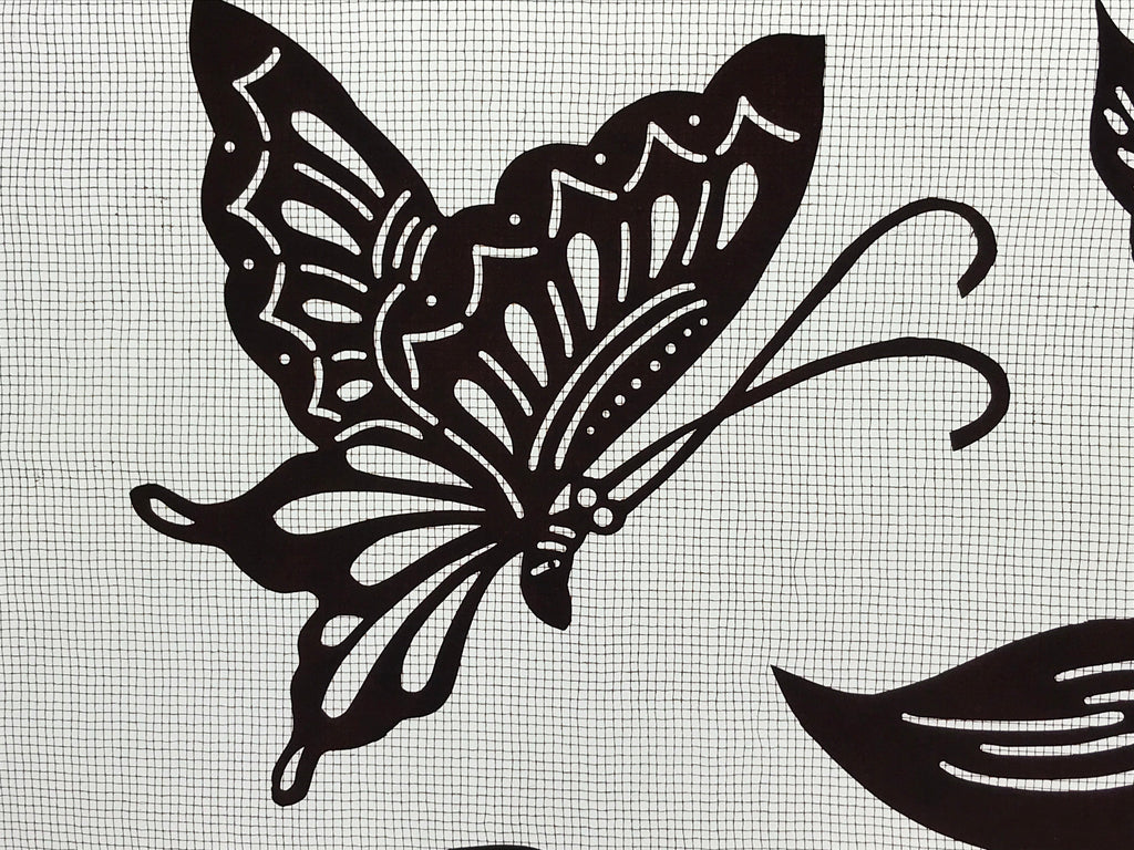 Antique Japanese Katagami Paper Kimono Stencil Flowers Birds Plants C889