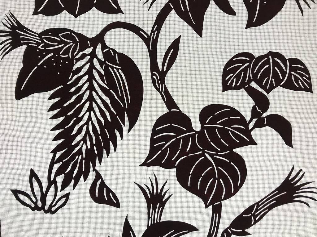 Antique Japanese Katagami Paper Kimono Stencil Flowers Birds Plants C889