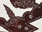 Antique Japanese Katagami Paper Kimono Stencil Katazome Camellia Flower A641