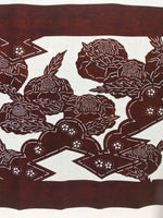 Antique Japanese Katagami Paper Kimono Stencil Katazome Camellia Flower A641