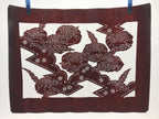 Antique Japanese Katagami Paper Kimono Stencil Katazome Camellia Flower A641