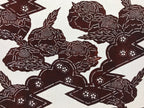Antique Japanese Katagami Paper Kimono Stencil Katazome Camellia Flower A641