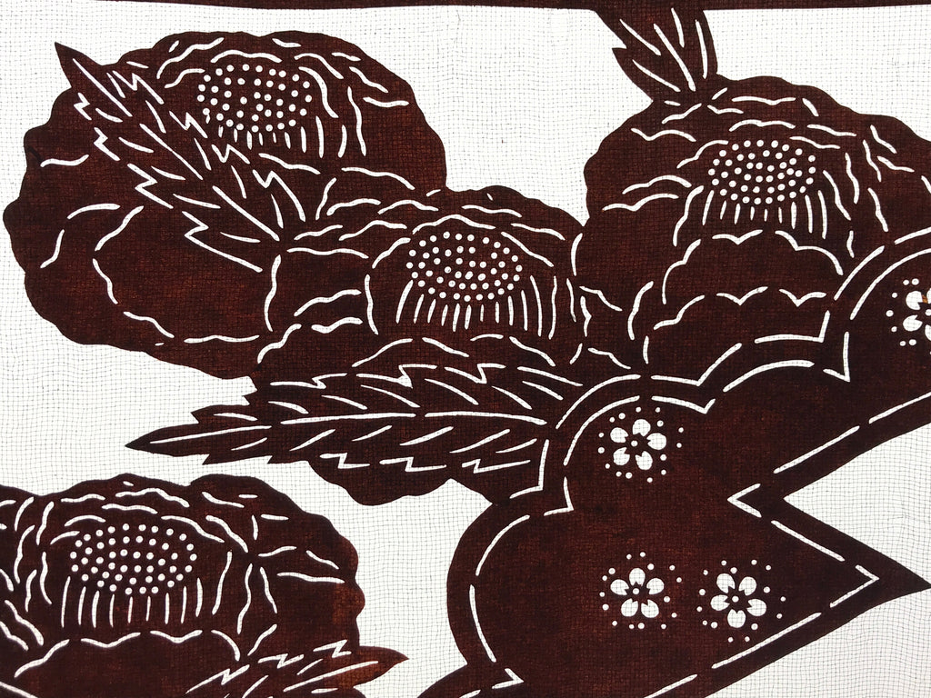 Antique Japanese Katagami Paper Kimono Stencil Katazome Camellia Flower A641