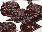 Antique Japanese Katagami Paper Kimono Stencil Katazome Camellia Flower A641