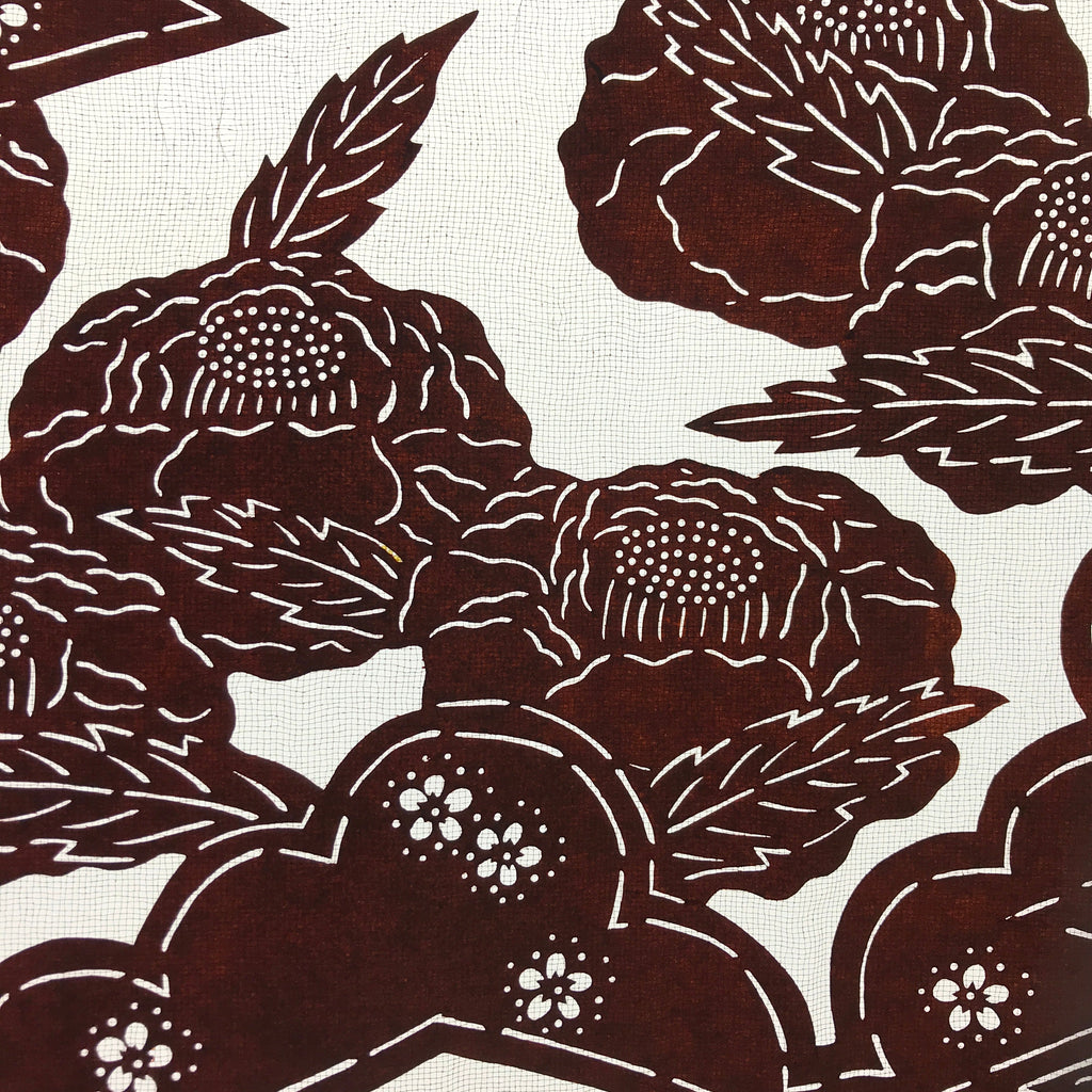Antique Japanese Katagami Paper Kimono Stencil Katazome Camellia Flower A641