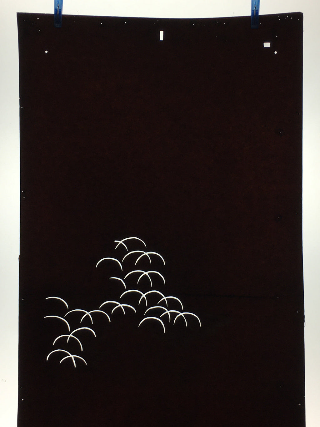Antique Japanese Katagami Paper Kimono Stencil Katazome Curved Line Pattern C861