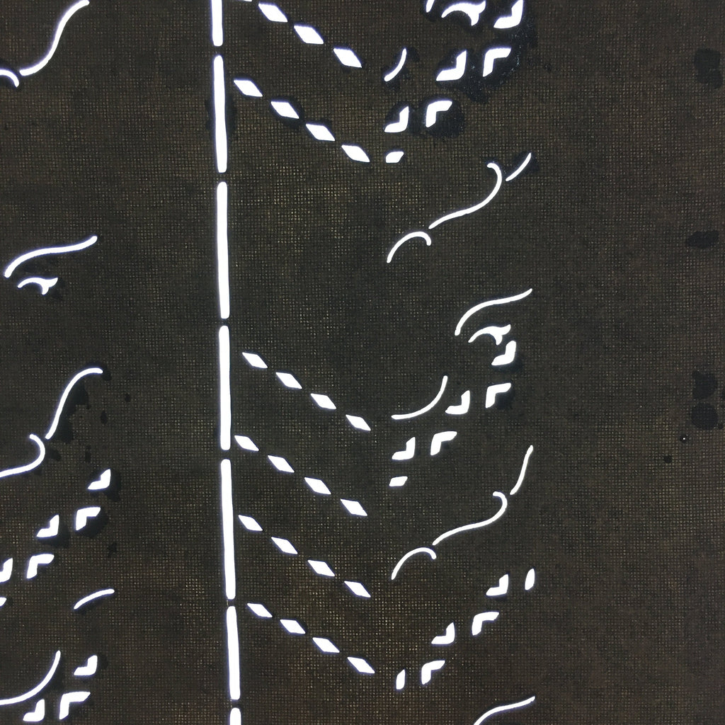 Antique Japanese Katagami Paper Kimono Stencil Katazome Design Dots Line C832