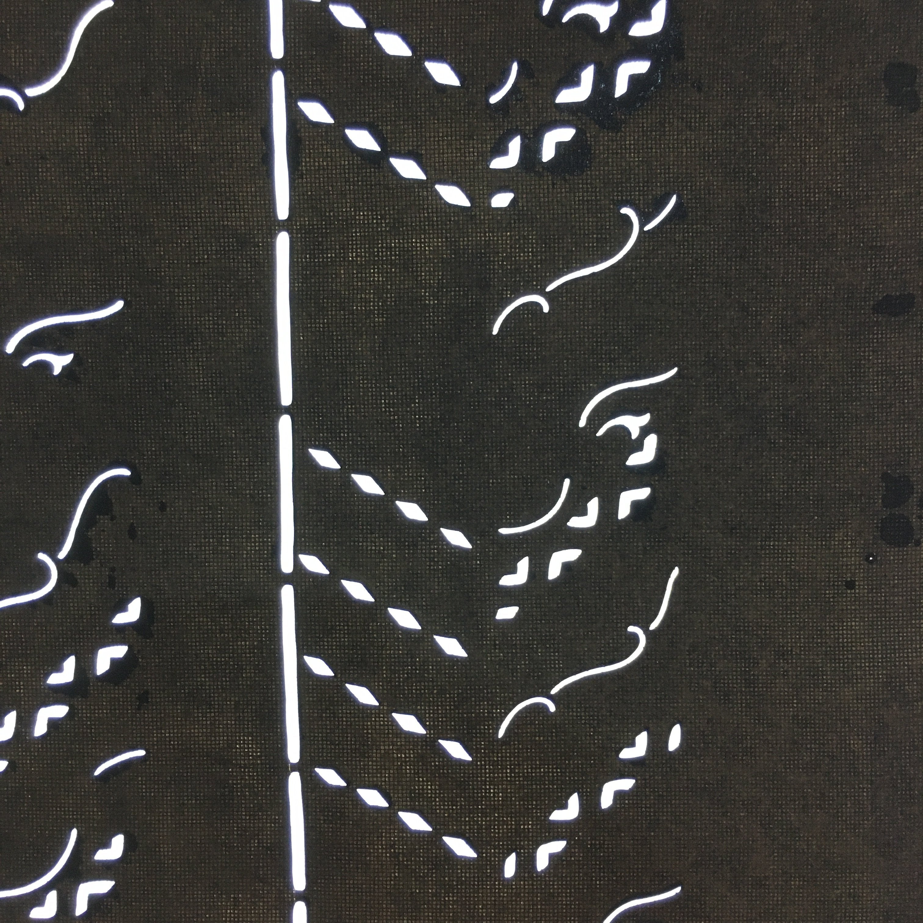 Antique Japanese Katagami Paper Kimono Stencil Katazome Design Dots Line C832