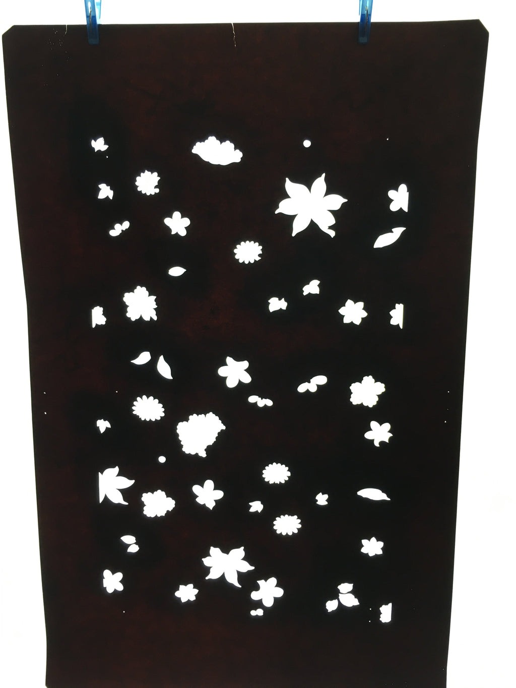 Antique Japanese Katagami Paper Kimono Stencil Katazome Design Flower Leaf C825