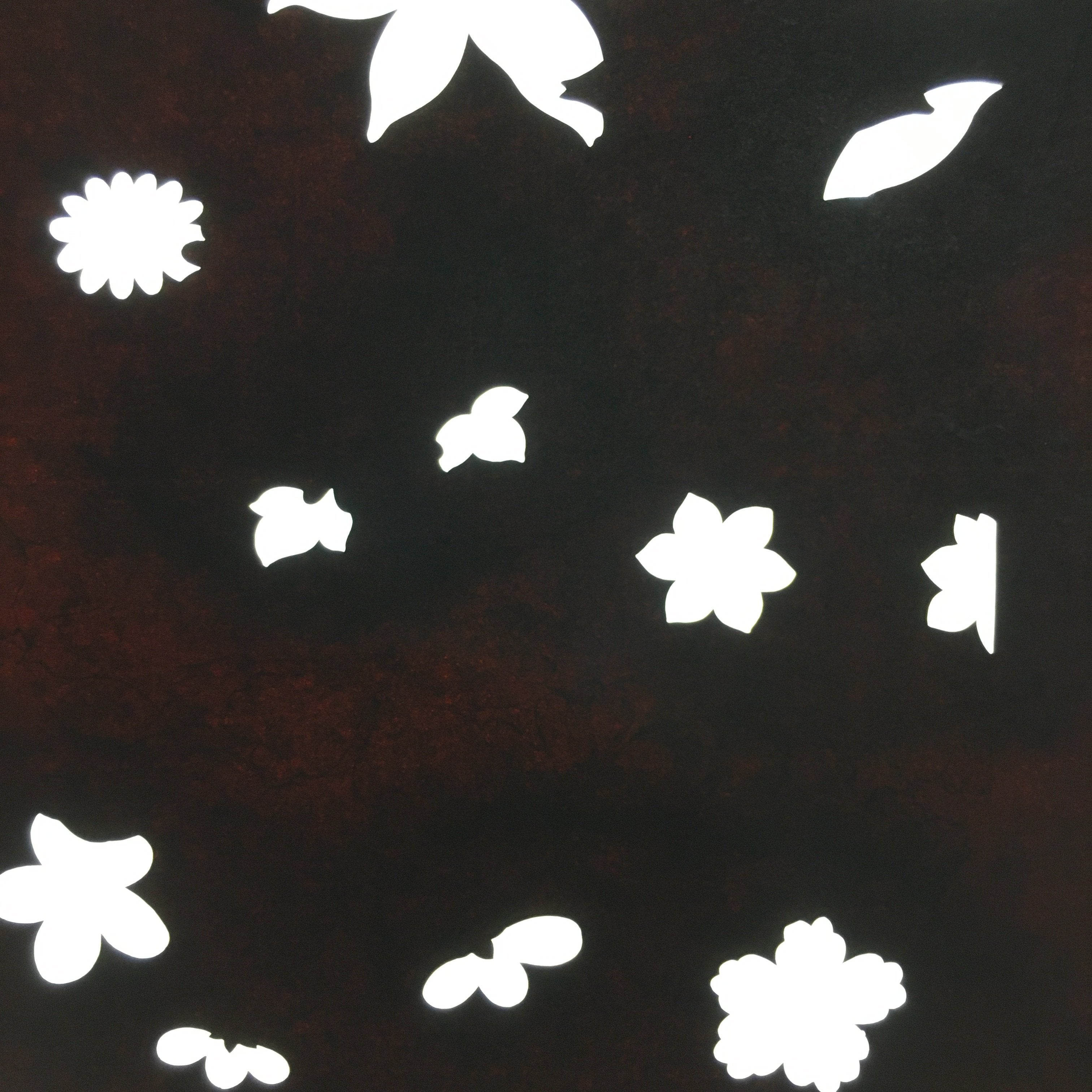 Antique Japanese Katagami Paper Kimono Stencil Katazome Design Flower Leaf C825