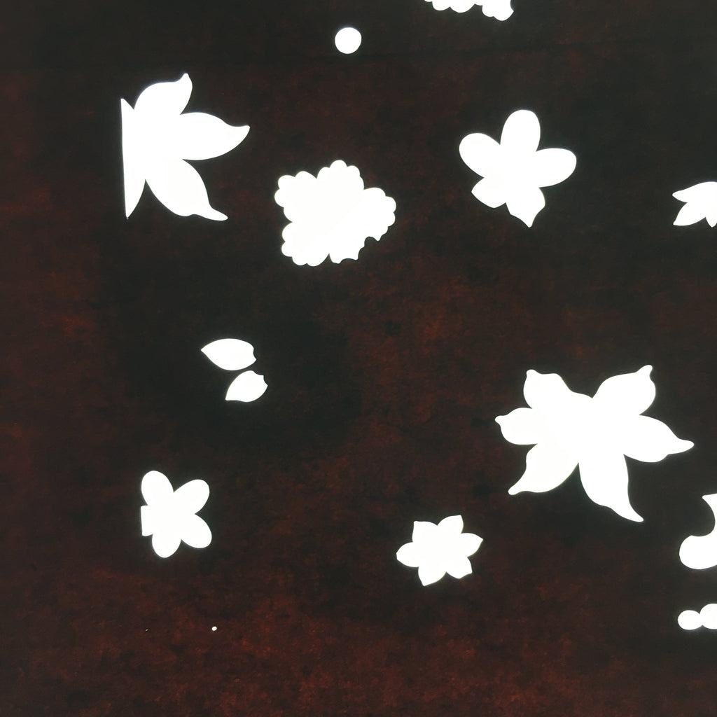 Antique Japanese Katagami Paper Kimono Stencil Katazome Design Flower Leaf C825