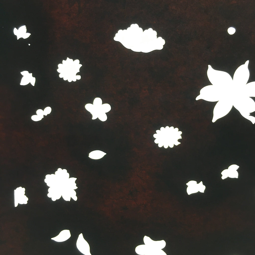 Antique Japanese Katagami Paper Kimono Stencil Katazome Design Flower Leaf C825