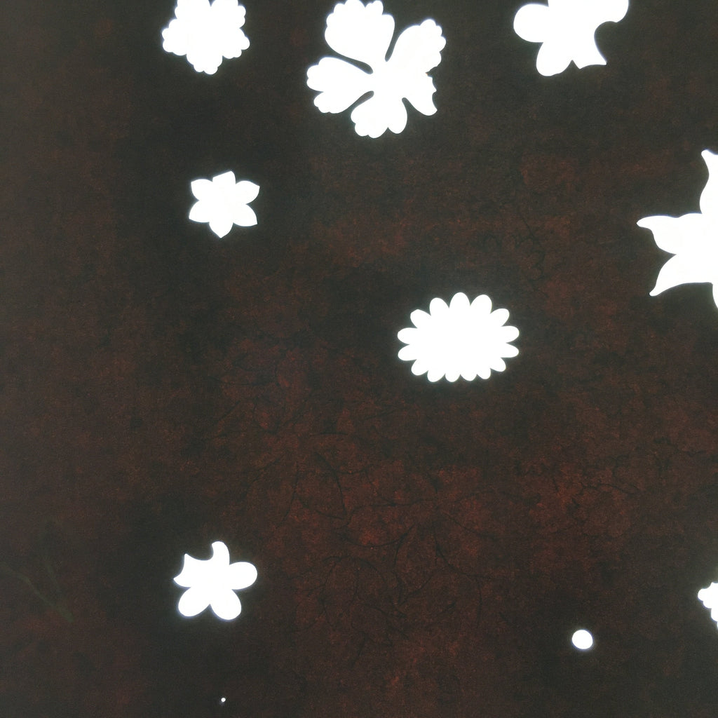 Antique Japanese Katagami Paper Kimono Stencil Katazome Design Flower Leaf C828