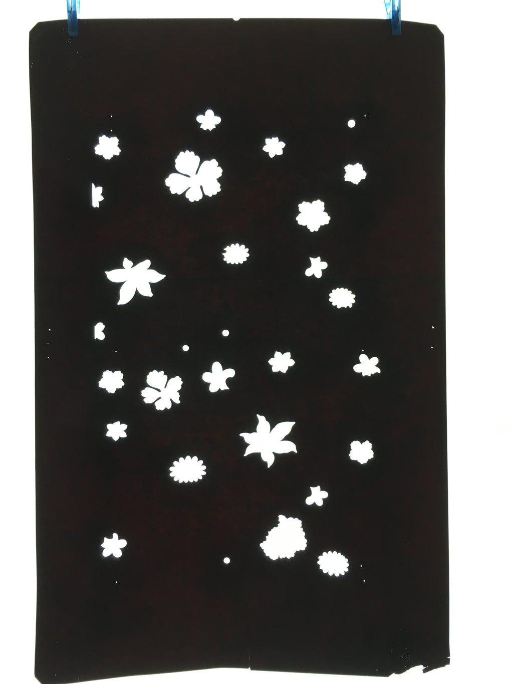 Antique Japanese Katagami Paper Kimono Stencil Katazome Design Flower Leaf C828