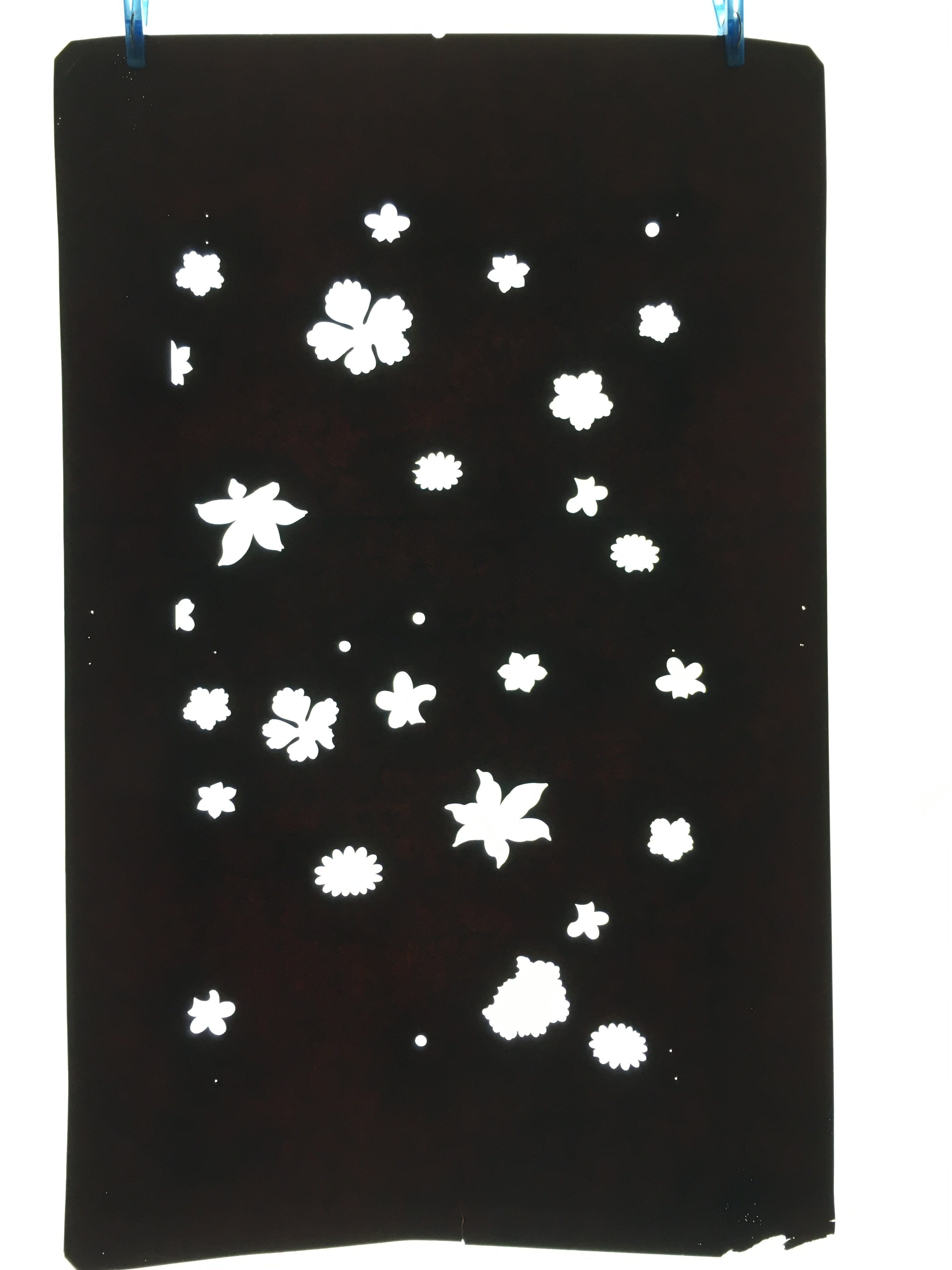 Antique Japanese Katagami Paper Kimono Stencil Katazome Design Flower Leaf C828