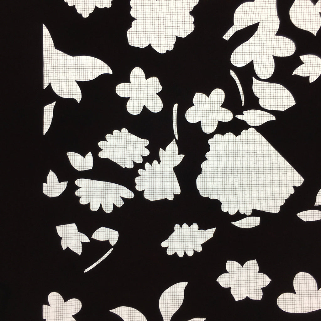 Antique Japanese Katagami Paper Kimono Stencil Katazome Design Flower Leaf C829