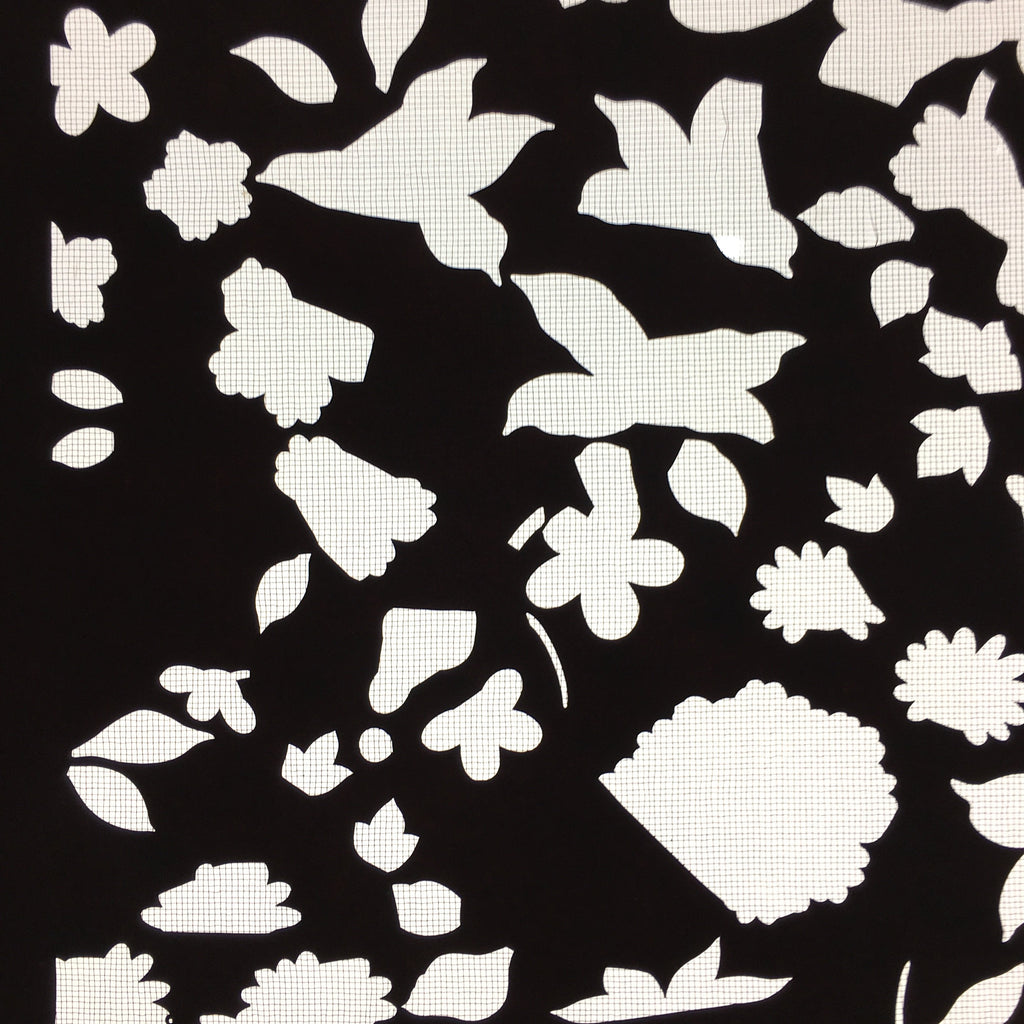 Antique Japanese Katagami Paper Kimono Stencil Katazome Design Flower Leaf C829
