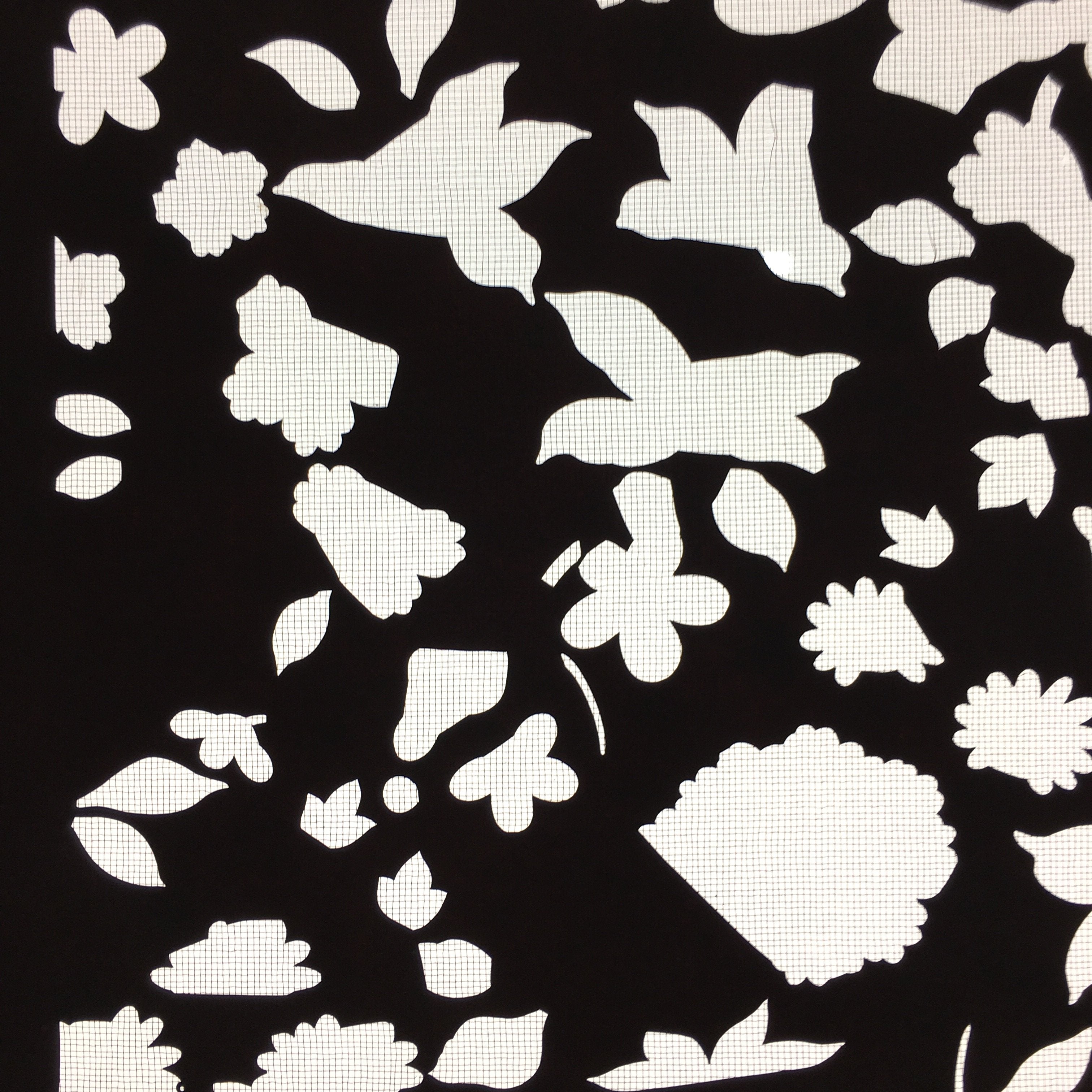 Antique Japanese Katagami Paper Kimono Stencil Katazome Design Flower Leaf C829