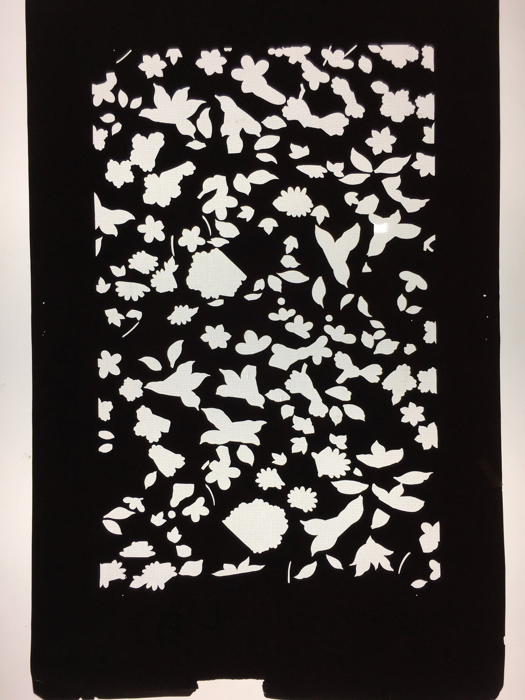 Antique Japanese Katagami Paper Kimono Stencil Katazome Design Flower Leaf C829